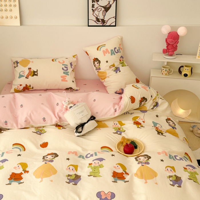 91家纺网 家纺一手货源 找家纺 昔可家纺 2023新款迪士尼系列全棉四件套 七个小矮人