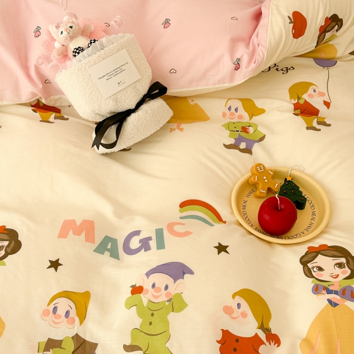 91家纺网 家纺一手货源 找家纺 昔可家纺 2023新款迪士尼系列全棉四件套 七个小矮人