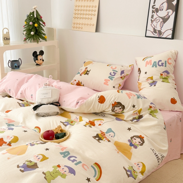 91家纺网 家纺一手货源 找家纺 昔可家纺 2023新款迪士尼系列全棉四件套 七个小矮人