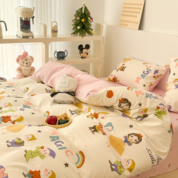 91家纺网 家纺一手货源 找家纺 昔可家纺 2023新款迪士尼系列全棉四件套 七个小矮人