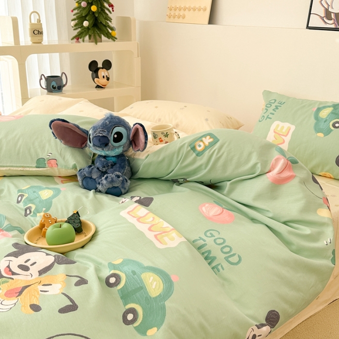 91家纺网 家纺一手货源 找家纺 昔可家纺 2023新款迪士尼系列全棉四件套 汽车布鲁托