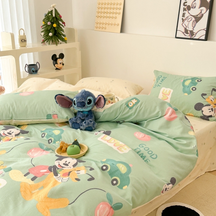 91家纺网 家纺一手货源 找家纺 昔可家纺 2023新款迪士尼系列全棉四件套 汽车布鲁托