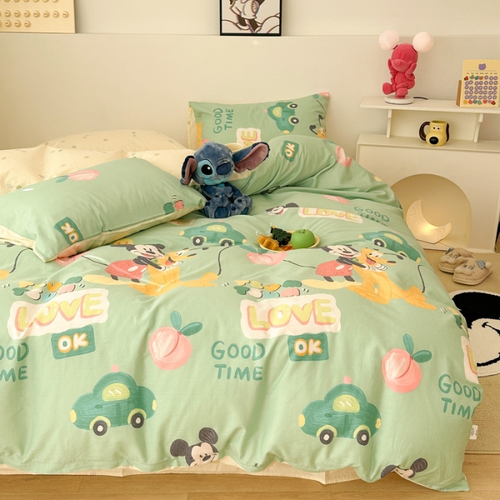 91家纺网 家纺一手货源 找家纺 昔可家纺 2023新款迪士尼系列全棉四件套 汽车布鲁托