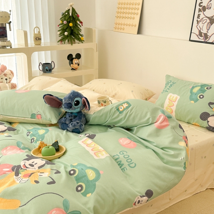 91家纺网 家纺一手货源 找家纺 昔可家纺 2023新款迪士尼系列全棉四件套 汽车布鲁托