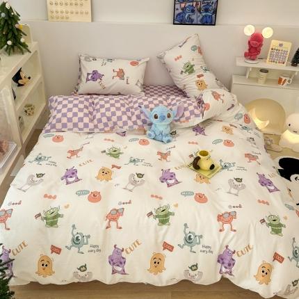 昔可家纺 2023新款迪士尼系列全棉四件套 小小怪兽
