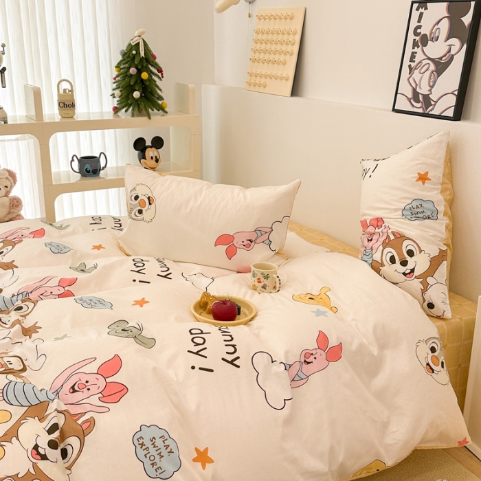 91家纺网 家纺一手货源 找家纺 昔可家纺 2023新款迪士尼系列全棉四件套 友友聚会
