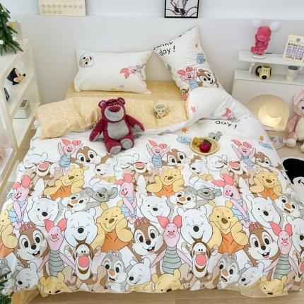 昔可家纺 2023新款迪士尼系列全棉四件套 友友聚会