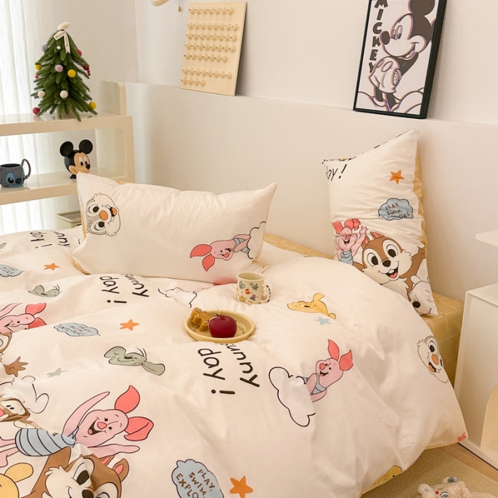 91家纺网 家纺一手货源 找家纺 昔可家纺 2023新款迪士尼系列全棉四件套 友友聚会