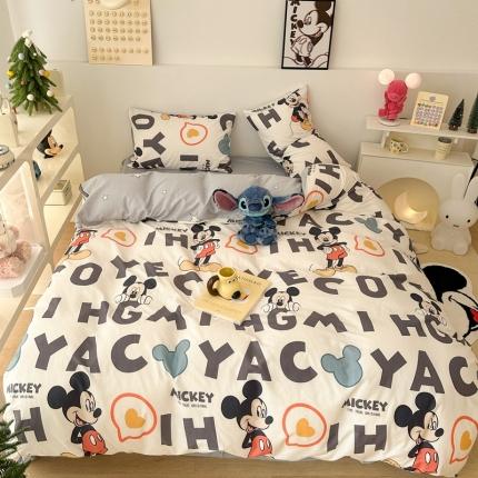 昔可家纺 2023新款迪士尼系列全棉四件套 字母酷米奇