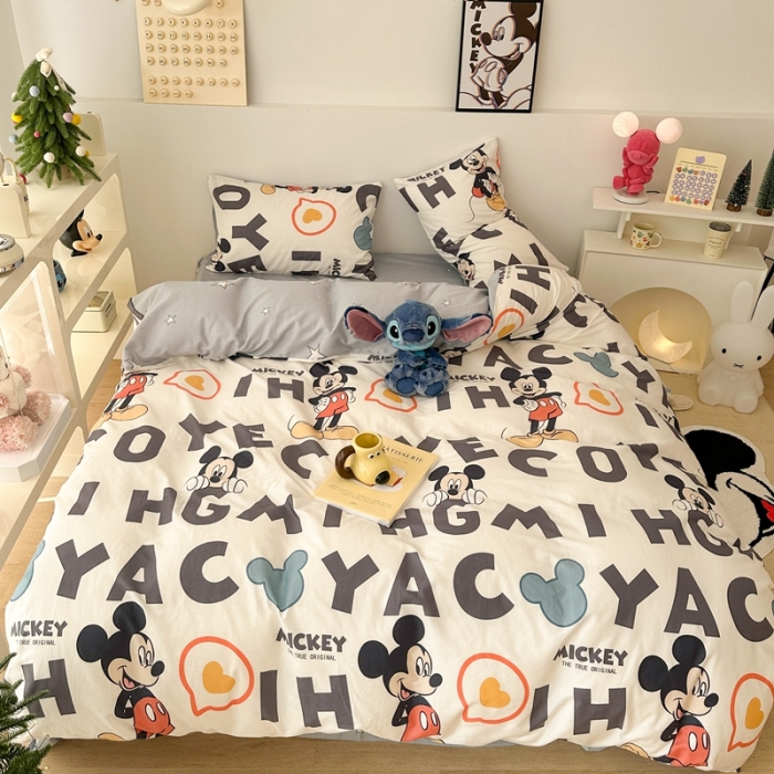 91家纺网 家纺一手货源 找家纺 昔可家纺 2023新款迪士尼系列全棉四件套 字母酷米奇