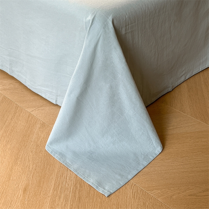 91家纺网 家纺一手货源 找家纺 蓝巢 2023新款全棉色织水洗棉四件套 马丁绿