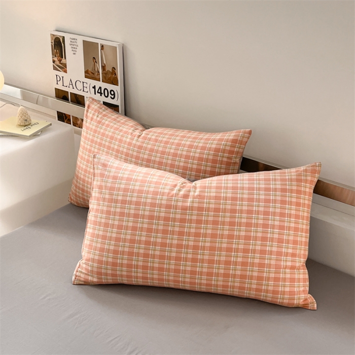 91家纺网 家纺一手货源 找家纺 蓝巢 2023新款全棉色织水洗棉四件套 乔治粉