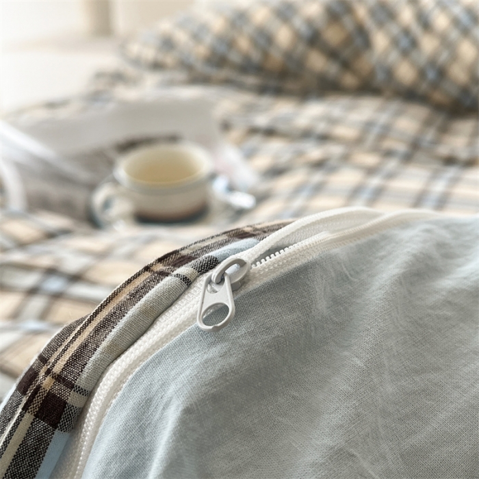 91家纺网 家纺一手货源 找家纺 蓝巢 2023新款全棉色织水洗棉四件套 瑞贝卡兰