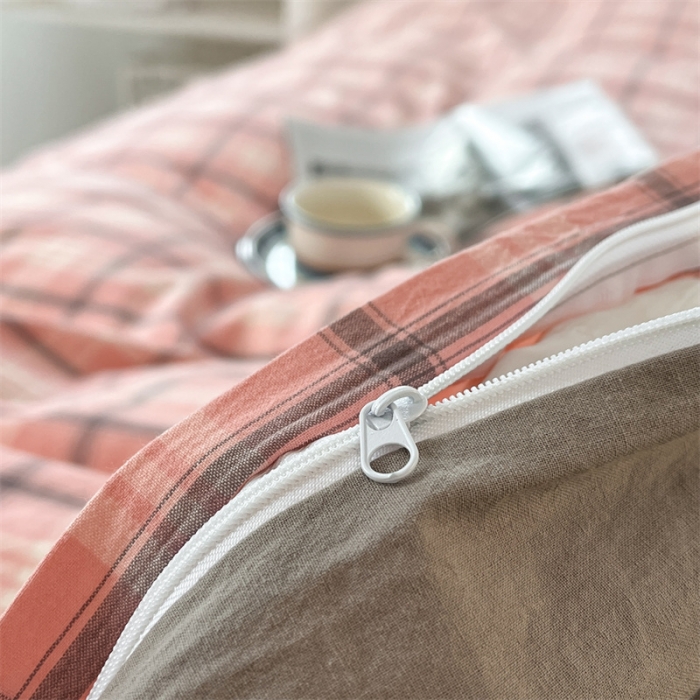 91家纺网 家纺一手货源 找家纺 蓝巢 2023新款全棉色织水洗棉四件套 沃格粉