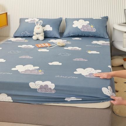 91家纺网 家纺一手货源 找家纺 思诺羽 2024新款亲肤印花防水床笠(所有尺寸均可定制)   云朵宝宝