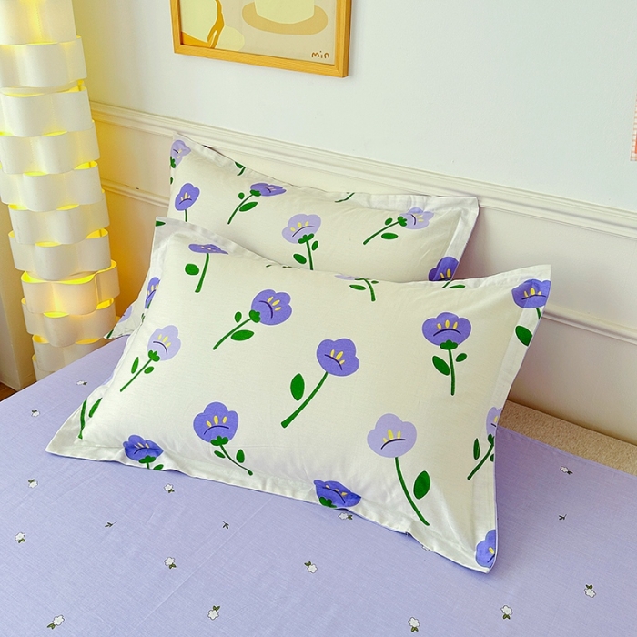 91家纺网 家纺一手货源 找家纺 卡普纯棉全棉四件套13070喷气床单款床笠款三件套 韵染青花