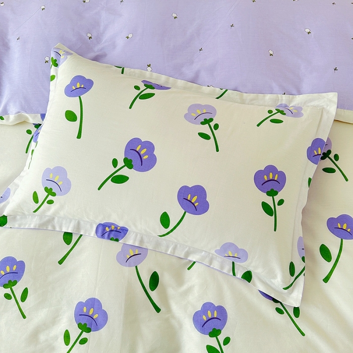 91家纺网 家纺一手货源 找家纺 卡普纯棉全棉四件套13070喷气床单款床笠款三件套 韵染青花