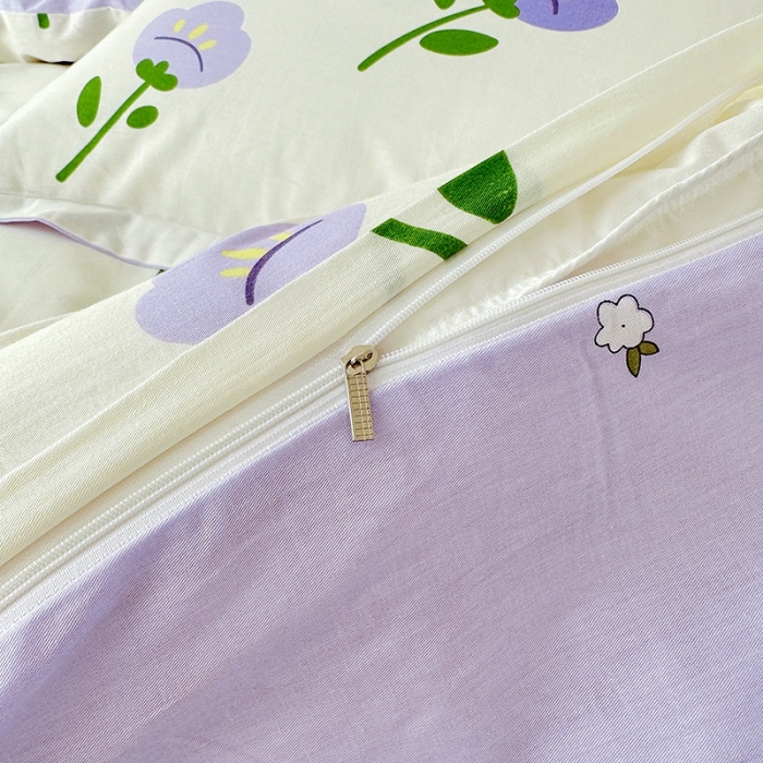 91家纺网 家纺一手货源 找家纺 卡普纯棉全棉四件套13070喷气床单款床笠款三件套 韵染青花