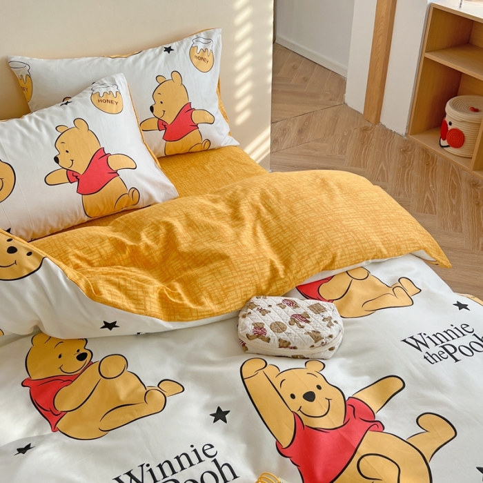 91家纺网 家纺一手货源 找家纺 柚子YOUTH 2023新款40支13372全棉迪士尼系列四件套 欢乐维尼