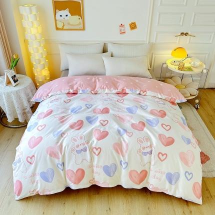 91家纺网 家纺一手货源 找家纺 卡普家居 2025新款全棉13070单品被套 小兔可可