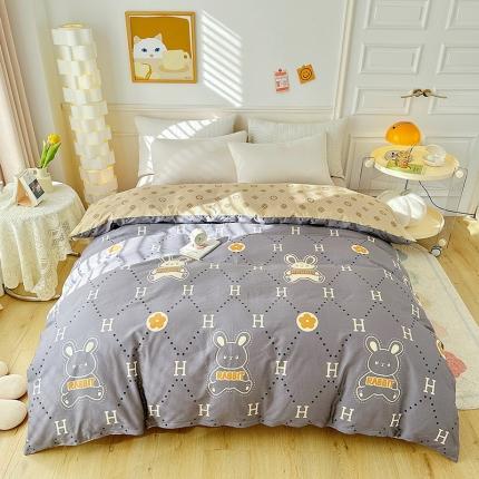 91家纺网 家纺一手货源 找家纺 卡普家居 2025新款全棉13070单品被套 英伦兔