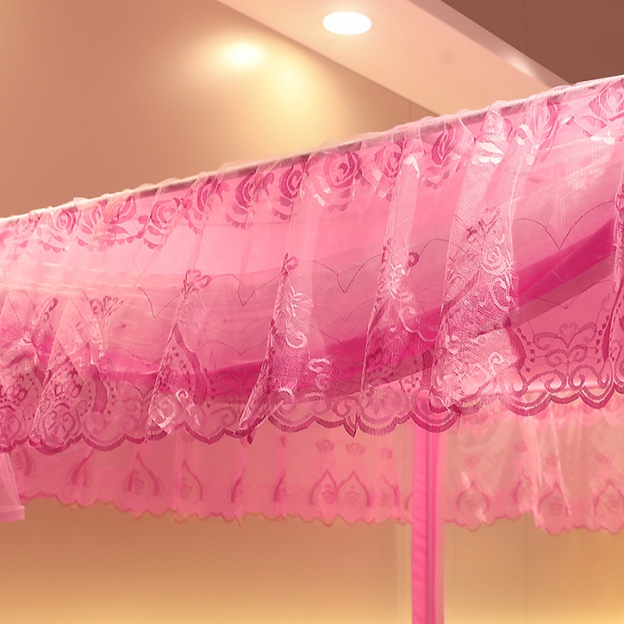 91家纺网 家纺一手货源 找家纺 千逸虹 2024新款防尘坐床回底蚊帐 优梦-魅粉