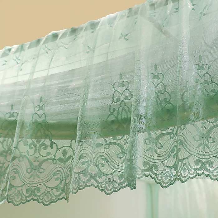 91家纺网 家纺一手货源 找家纺 千逸虹 2024新款防尘坐床回底蚊帐 优梦-天青