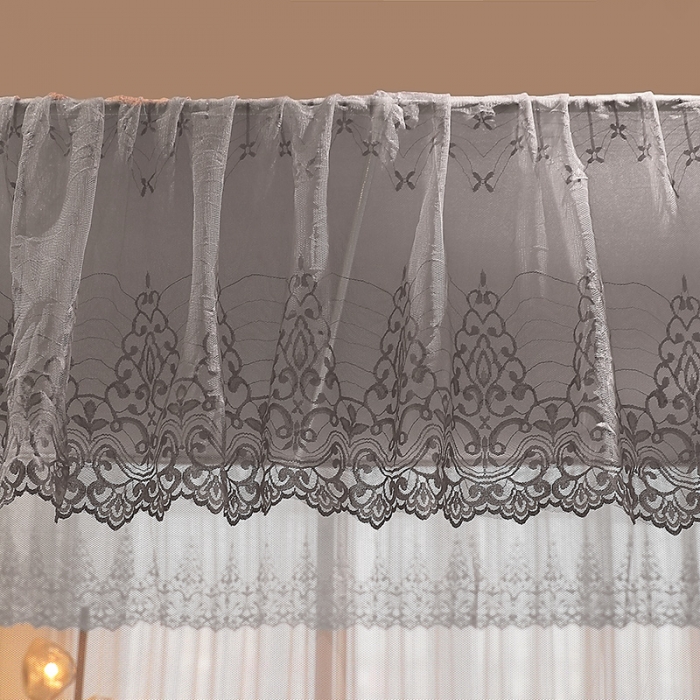 91家纺网 家纺一手货源 找家纺 千逸虹 2024新款防尘坐床回底蚊帐 优梦-星灰