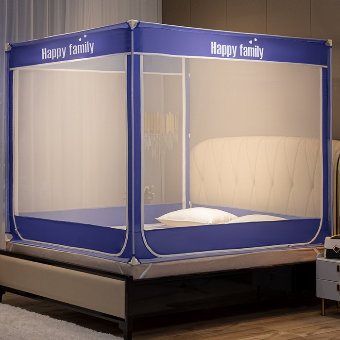 91家纺网 家纺一手货源 找家纺 （总）兆星 2023新款外穿三开门方顶坐床蚊帐