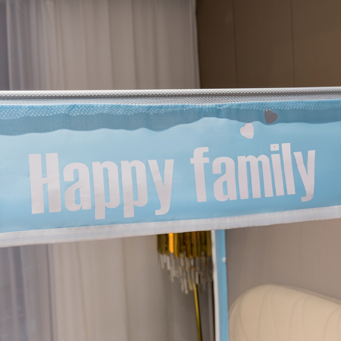 91家纺网 家纺一手货源 找家纺 兆星 2023新款外穿三开门方顶坐床蚊帐 天空蓝