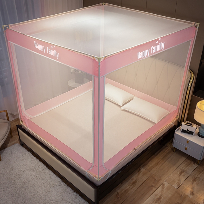 91家纺网 家纺一手货源 找家纺 兆星 2023新款外穿三开门方顶坐床蚊帐 温馨玉