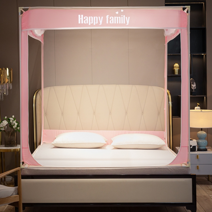 91家纺网 家纺一手货源 找家纺 兆星 2023新款外穿三开门方顶坐床蚊帐 温馨玉