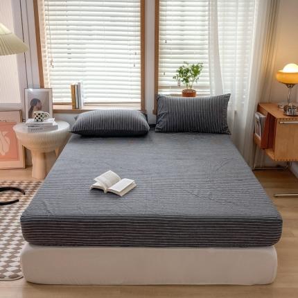 91家纺网 家纺一手货源 找家纺 （总）蓝邻 2024新款全棉无印风全棉色织水洗棉单品床笠