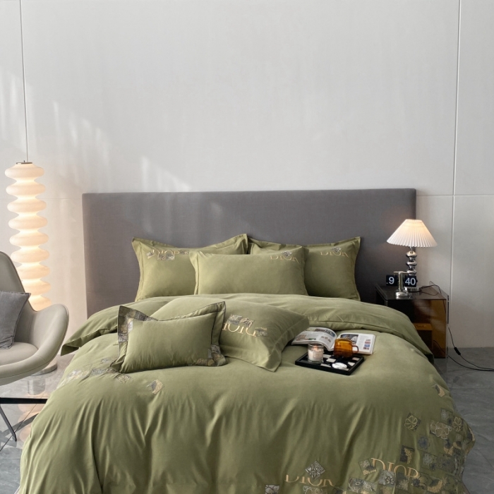 91家纺网 家纺一手货源 找家纺 棉生活家纺 2023新款水洗牛奶蛋白棉四件套 橄榄绿