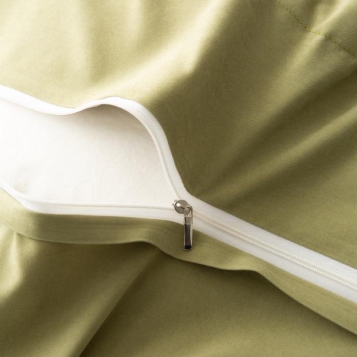 91家纺网 家纺一手货源 找家纺 棉生活家纺 2023新款水洗牛奶蛋白棉四件套 橄榄绿