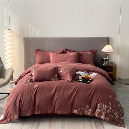 棉生活家纺 2023新款水洗牛奶蛋白棉四件套 海棠红