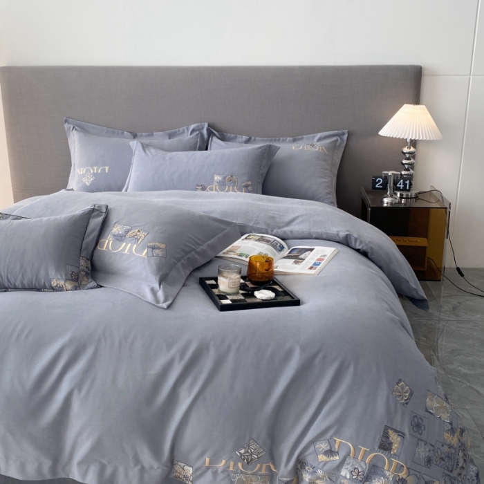 91家纺网 家纺一手货源 找家纺 棉生活家纺 2023新款水洗牛奶蛋白棉四件套 青雾灰
