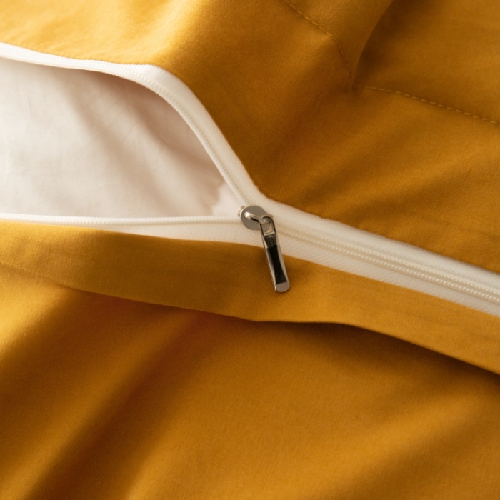 91家纺网 家纺一手货源 找家纺 棉生活家纺 2023新款水洗牛奶蛋白棉四件套 秋香黄