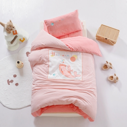 91家纺网 家纺一手货源 找家纺 （总）A类全棉水洗棉儿童套件幼儿园被子三件套宝宝午睡六件套