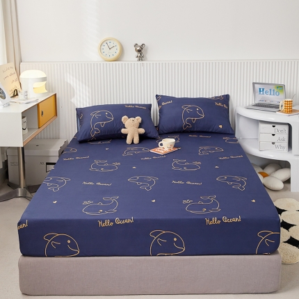 91家纺网 家纺一手货源 找家纺 （总）思诺羽 2024新款亲肤印花防水床笠(所有尺寸均可定制)