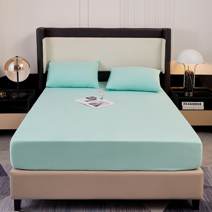 91家纺网 家纺一手货源 找家纺 （总）思诺羽 2024新款亲肤纯色防水床笠(所有尺寸均可定制)