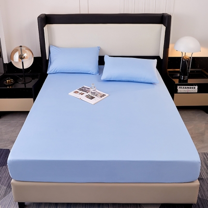 91家纺网 家纺一手货源 找家纺 （总）思诺羽 2024新款亲肤纯色防水床笠(所有尺寸均可定制)