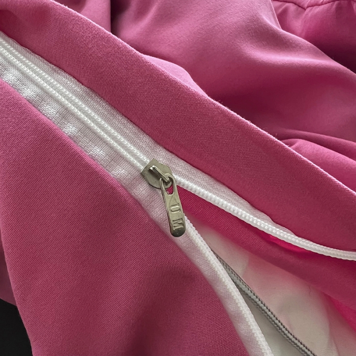 91家纺网 家纺一手货源 找家纺 优迈 新款纯色双拼水洗棉亲肤磨毛四件套-单被套枕套床笠树莓粉黑