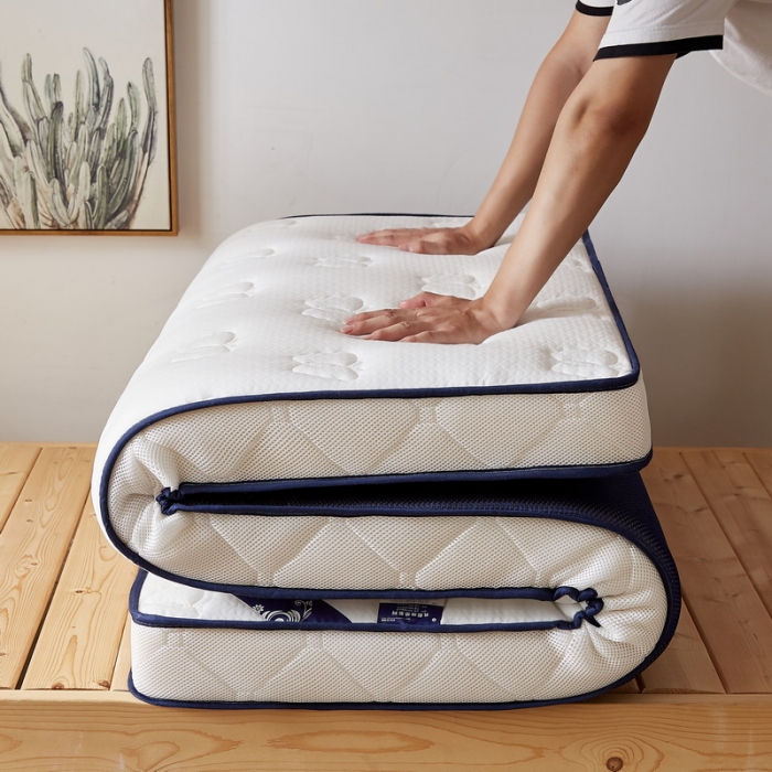 91家纺网 家纺一手货源 找家纺 （总）祁恋婷 2023新款针织棉提花立体乳胶学生床垫【床垫遮盖物】