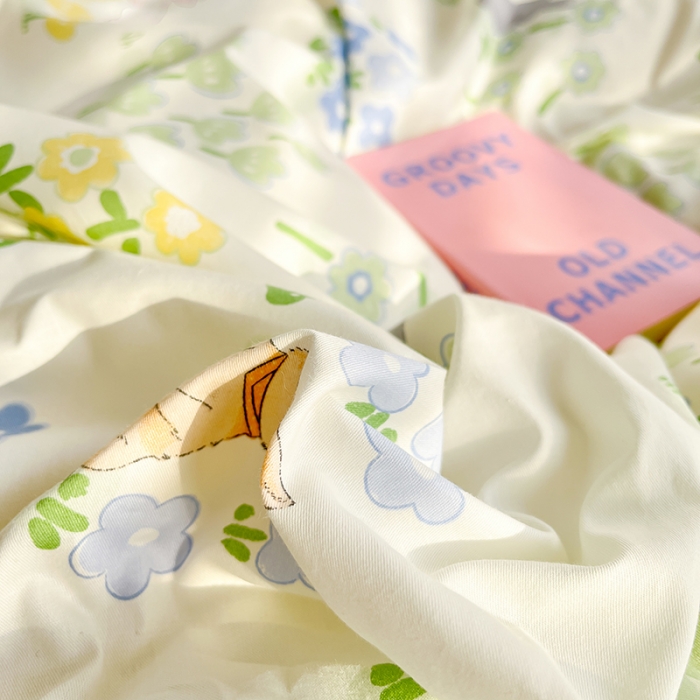 91家纺网 家纺一手货源 找家纺 呗旺鹿 2023新款13372全棉纯棉印花四件套直播款 花间兔