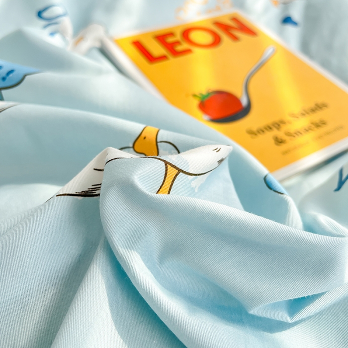 91家纺网 家纺一手货源 找家纺 呗旺鹿 2023新款13372全棉纯棉印花四件套直播款 可爱鸭