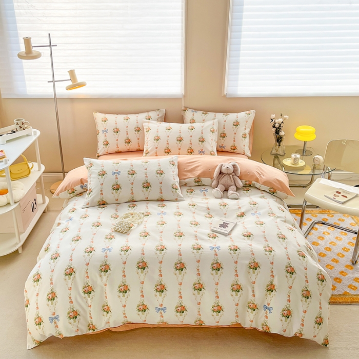 91家纺网 家纺一手货源 找家纺 呗旺鹿 2023新款13372全棉纯棉印花四件套直播款 玫瑰物语