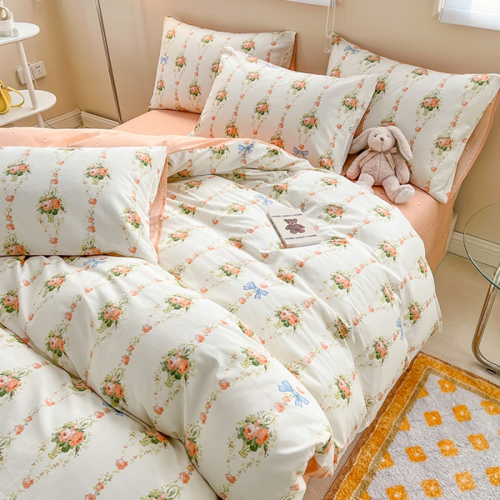 91家纺网 家纺一手货源 找家纺 呗旺鹿 2023新款13372全棉纯棉印花四件套直播款 玫瑰物语