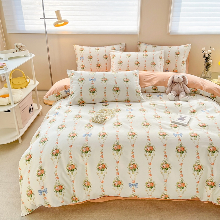 91家纺网 家纺一手货源 找家纺 呗旺鹿 2023新款13372全棉纯棉印花四件套直播款 玫瑰物语