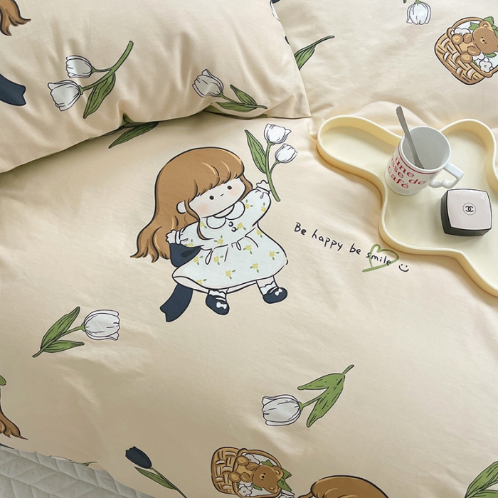 91家纺网 家纺一手货源 找家纺 呗旺鹿 2023新款13372全棉纯棉印花四件套直播款 欧尼酱